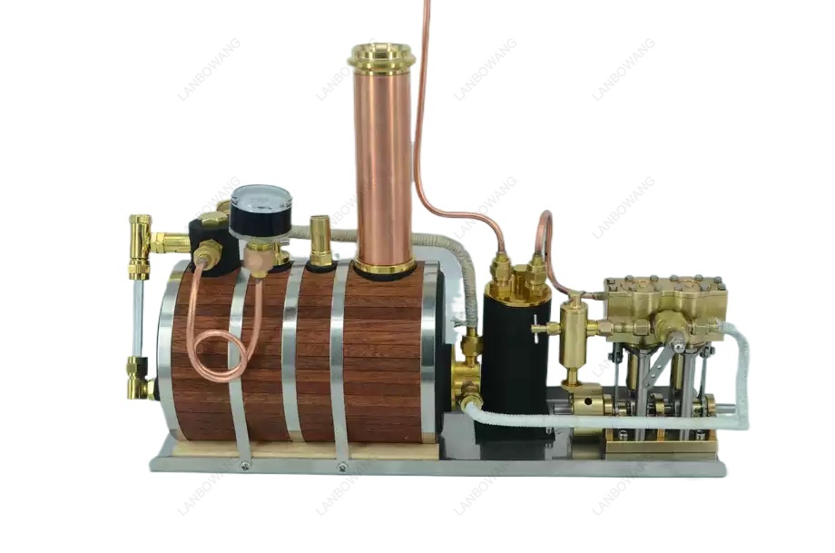 Model Kit Engine - İki Silindirli, Pistonlu Buhar Motoru Güç
