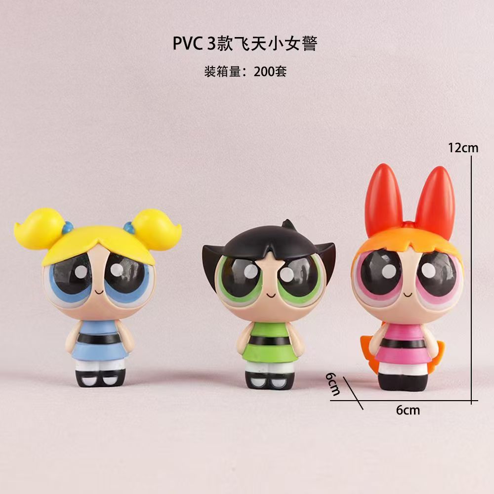 Model Kit Anime Girl - Powerpuff Girls PVC Figür Seti: Blossom,