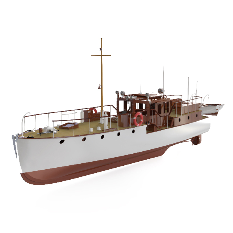 Model Kit Yacht - Uzaktan kumanda tekne 880mm 1/18 ahşap